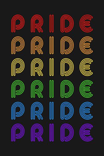 Rainbow Pride Tekstkunst op Zwart