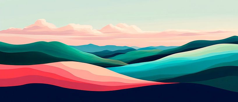 Paysage abstrait aux couleurs douces par Poster Art Shop