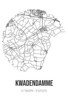 Kwadendamme (Zeeland) | Carte | Noir et blanc sur Rezona