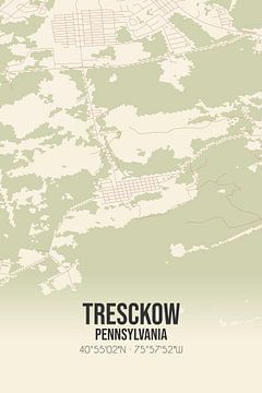 Vintage landkaart van Tresckow (Pennsylvania), USA. van MijnStadsPoster