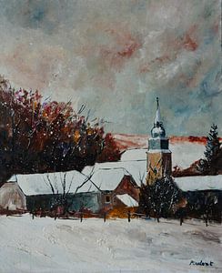 Ruhiges Dorf unter dem Schnee