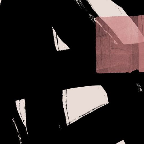 Abstract minimalistisch wabi-sabi. Zwarte inktlijnen nr. 2