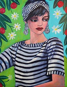 Lady In Stripes by Lucienne van Leijen