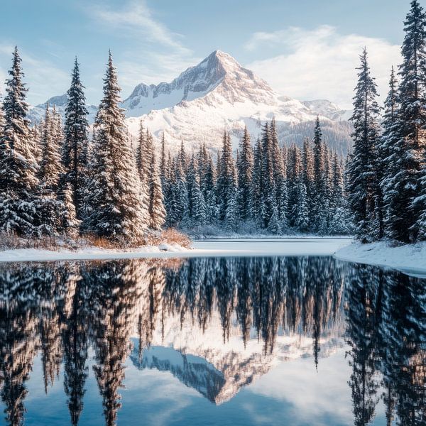 Paysage de montagne hivernal par Poster Art Shop