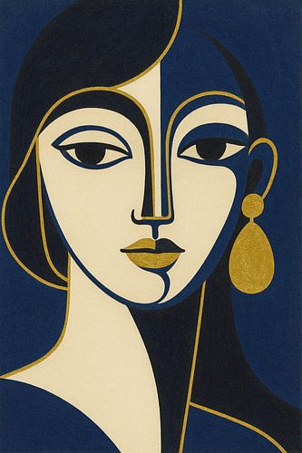 Abstract Portret Midnight Blue