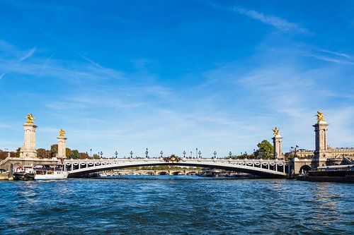 Blick auf die Brücke Pont Alexandre III in Paris, Frankreich
