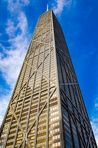 Fassade aus Glas und Stahl des John Hancock Center in Chicago USA