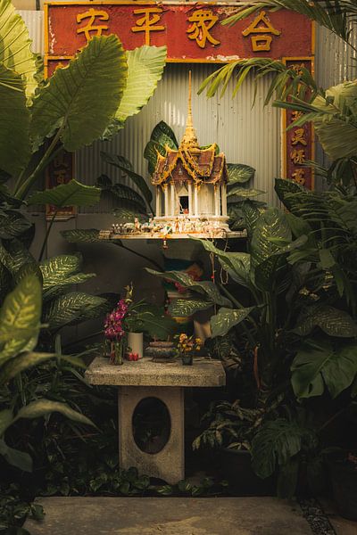 Botanical harmony: Thai shrine and prayer table by NZME Photography