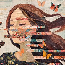 Frau Schmetterlinge von Kunst Laune