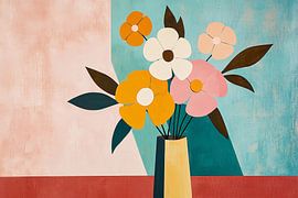 Motif floral élégant avec vase sur Imperial Art House