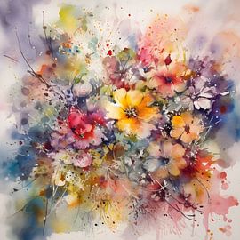 Pastel flowers by Artsy