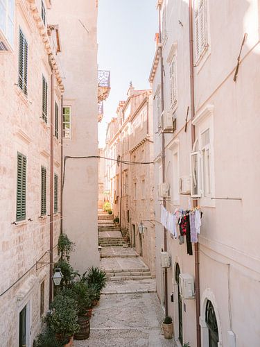 Streets of Dubrovnik Croatia | Pastel travel photography print poster | Wanderlust-vibes by Raisa Zwart Travel Photography Prints