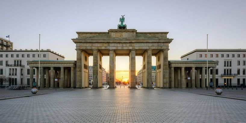 Een zonnester aan de Brandenburger Tor van Michael Valjak