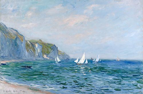 Claude Monet,Kliffen en zeilboten bij Pourville