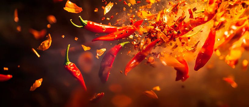 Des piments explosifs dans une danse flamboyante par Poster Art Shop