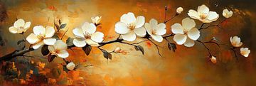 Bloemen Schilderij | Embered Flourish van Kunst Kriebels