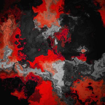 marmeren abstractie kunst rood zwart #marmer van JBJart Justyna Jaszke