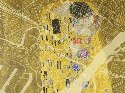 Carte de Zwijndrecht avec le Baiser de Gustav Klimt sur De Kaartenwinkel