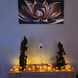 Customer photo: Lotus flower Abstract VII by Jacky, on canvas