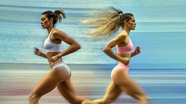 Zwei entschlossene Athletinnen von Frank Heinz