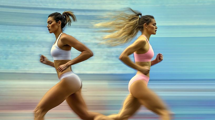 Two determined athletes by Frank Heinz