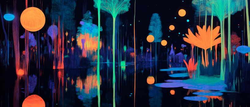 Leuchtende Wasserlandschaft von Poster Art Shop