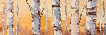 Aspen Forest Palette Knife Style Ölgemälde von Art In Focus