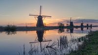 Sunrise behind Kinderdijk van Michael van der Burg thumbnail