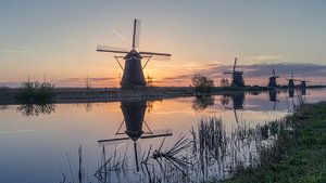 Sonnenaufgang hinter Kinderdijk von Michael van der Burg