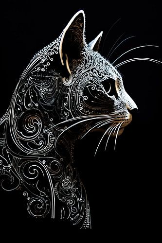 Peinture d'un chat moderne