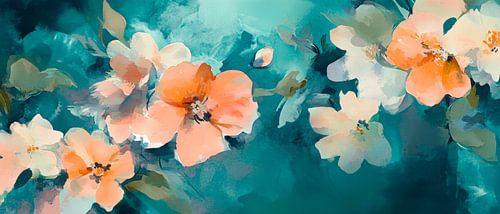 Fleurs délicates sur fond d'aquarelle