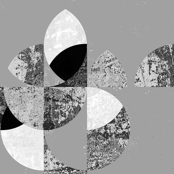 Retro marble mosaic silver gray by Mad Dog Art