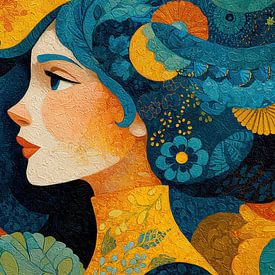 Woman Flowers by Art Whims