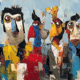 Groupe des oiseaux | Amis à plumes colorés sur La collection ARTEO