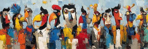 Bird Group | Colourful Feathered Friends by ARTEO Paintings