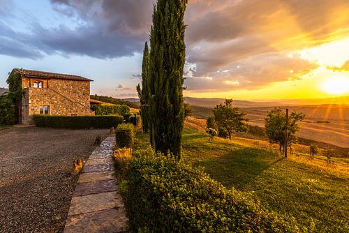 Toscane zonsondergang