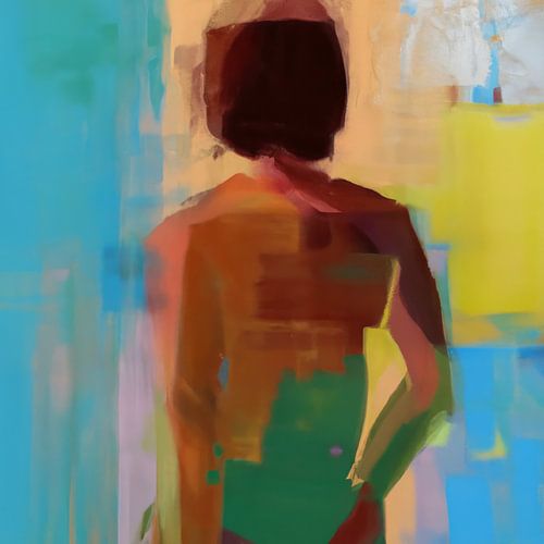 Abstraktes Porträt "Kommst du?"