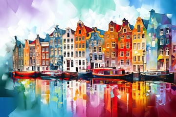 Modern schilderij Amsterdam van ARTEO Schilderijen