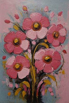 La beauté des fleurs dans l'impressionnisme moderne sur De Muurdecoratie