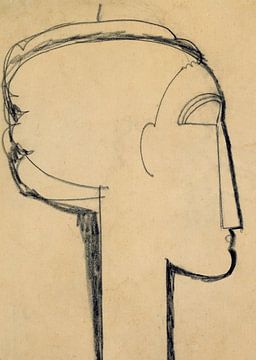Amedeo Modigliani, dessin de tête de profil