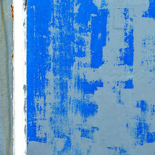 Bleu vieilli : peinture abstraite et texture