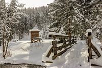 Hunter's hut next to bridge