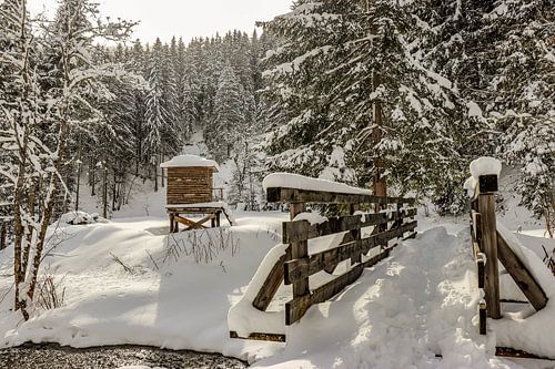 Jagershut naast brug