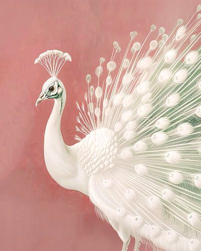 Paon blanc majestueux