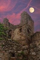 Castle ruin with moon