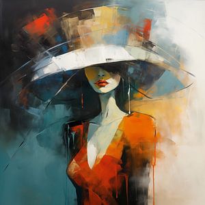 Femme avec chapeau