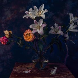 Still life lilies by Werner van Beusekom