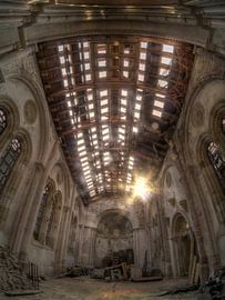 Lost place - church with sunbeam - abandoned places by Carina Buchspies