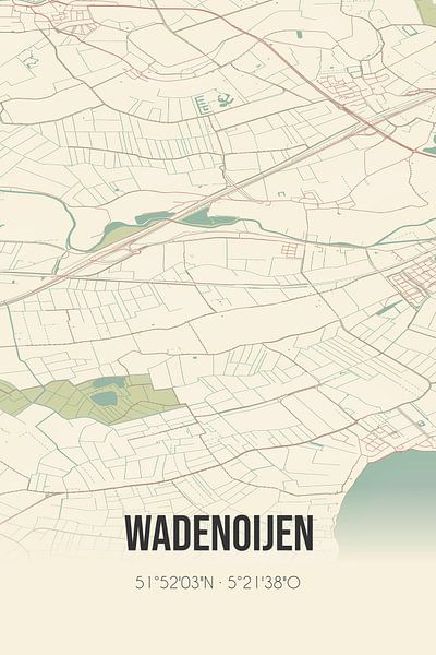 Vintage map of Wadenoijen (Gelderland) by Prints of Place