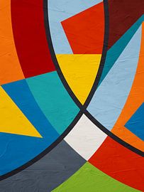 ABSTRAKTE GEOMETRISCHE KUNST IN MODERNEN FARBEN von Online Arts